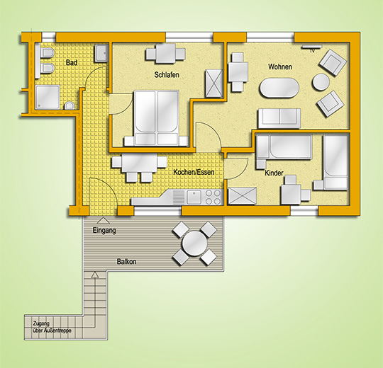 Grundriss Ferienwohnung Göhren Rügen